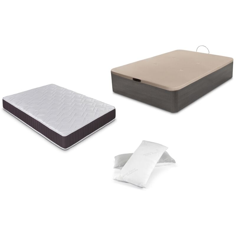 

CONJUNTO Canapé abatible + colchon + almohada - Ceniza - 90x190