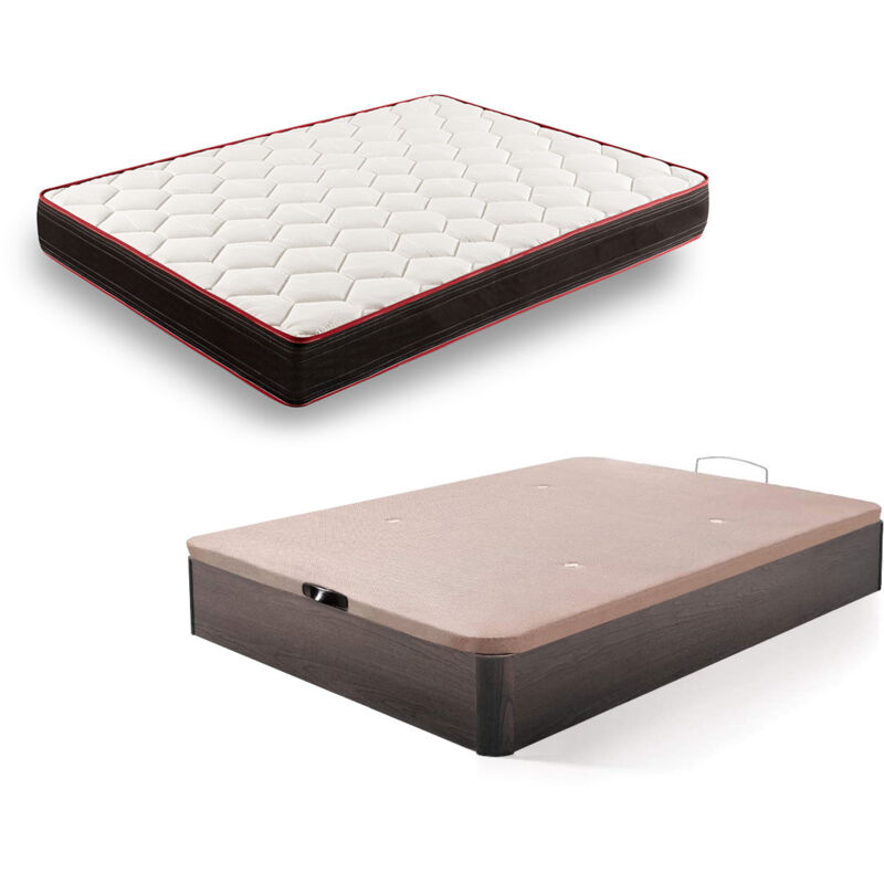 

Conjunto Canape Abatible De Madera Color Wengue + Colchon Viscoelastico Memory Fresh 3d, 90x190cm