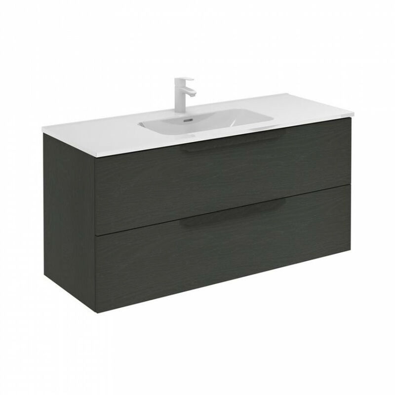 

Conjunto completo Mueble de baño 120 Urban 2 cajones Gris nature