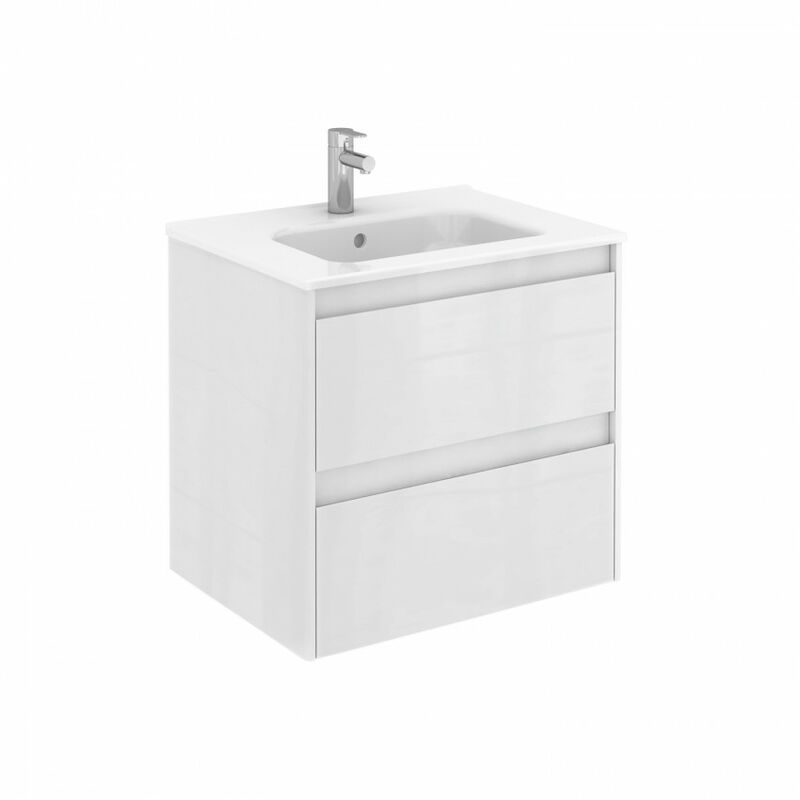 

Conjunto completo Mueble de baño 60 Alfa 2 Cajones Blanco mate