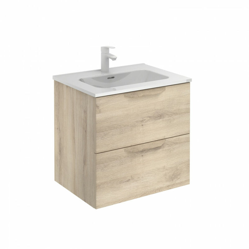 

Conjunto completo Mueble de baño 60 Urban 2 cajones Beige nature