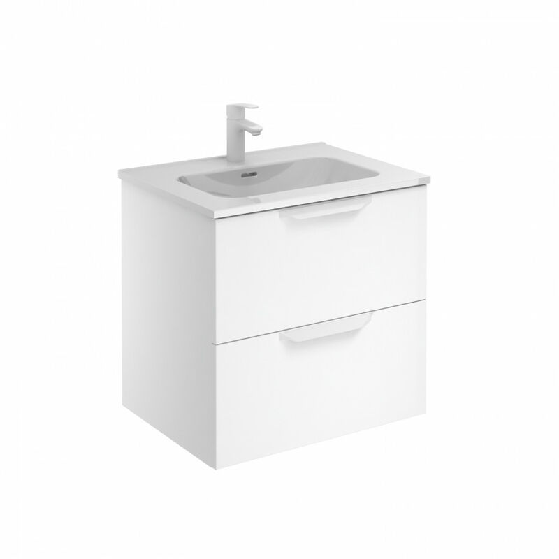 

Conjunto completo Mueble de baño 60 Urban 2 cajones Blanco mate