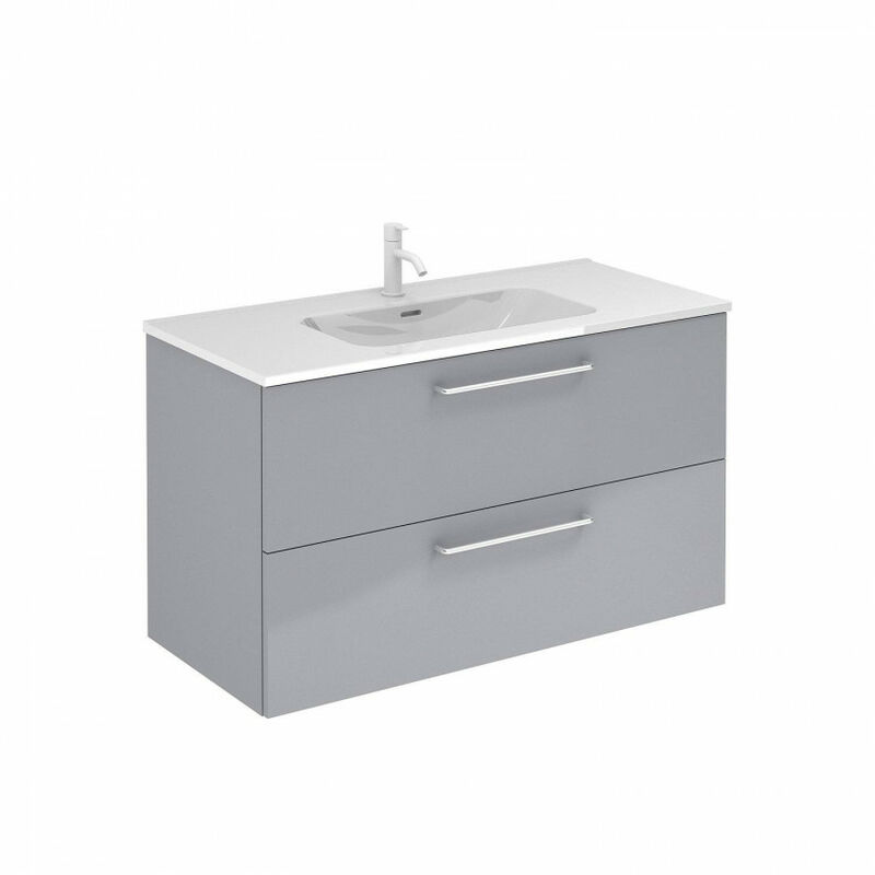 

Conjunto completo Mueble de baño 70 Nisy 2 Cajones Galet brillo - Royo