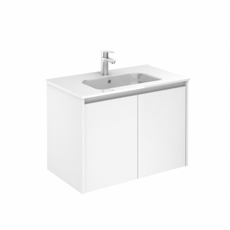 

Conjunto completo Mueble de baño 70 Sansa Con 2 Puertas Blanco brillo