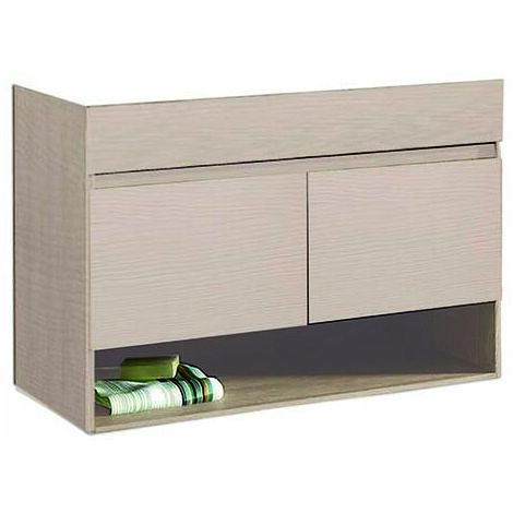 Conjunto con mueble de baño estilo nordico NEBARI 3 piezas 90x45 CM Crema