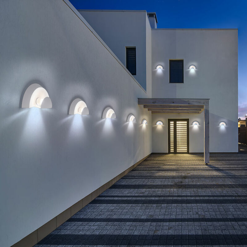 

Juego de 10 apliques para exteriores, iluminación para terrazas, iluminación de acero galvanizado
