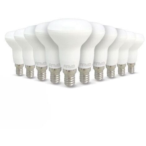Conjunto de 10 bombillas LED E14 R50 6W Eq 50W  Temperatura de color: 4000K blanco neutro