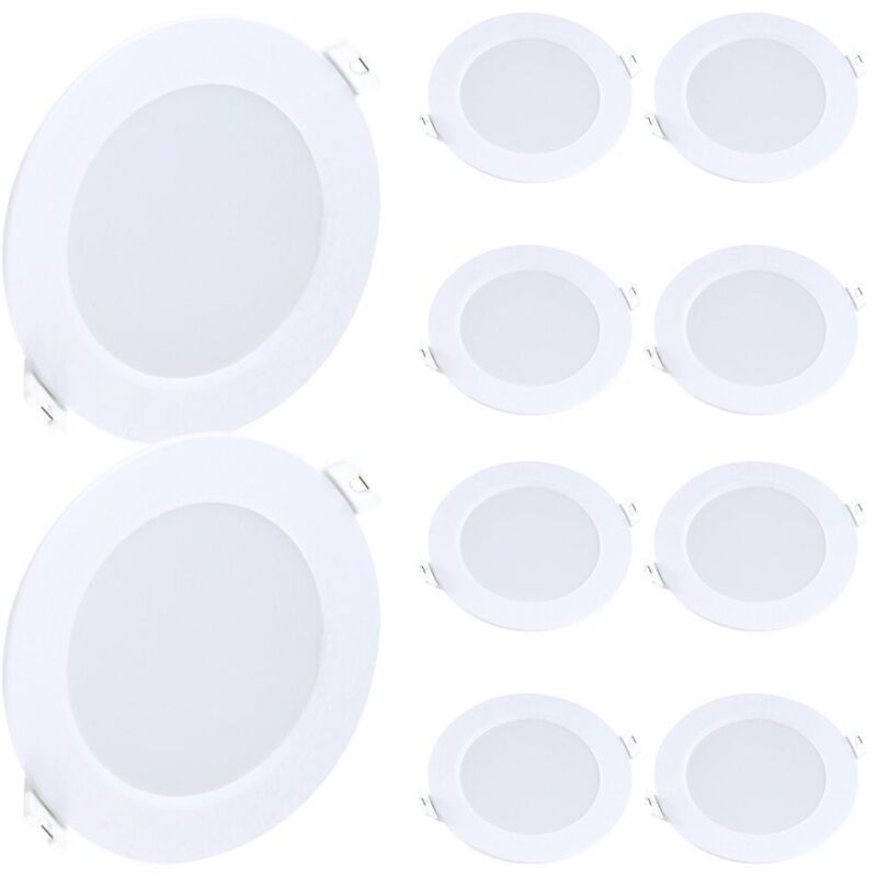 

Eclairage Design - Conjunto de 10 empotrables Downlight LED Panel Extra Flat 6W | Temperatura de color: 4000K blanco neutro