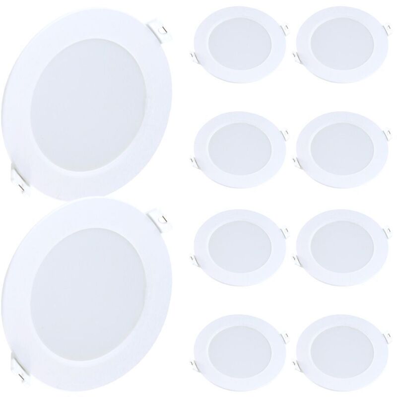 

Eclairage Design - Conjunto de 10 empotrables Downlight LED Panel Extra Flat 6W | Temperatura de color: Blanco cálido 3000K