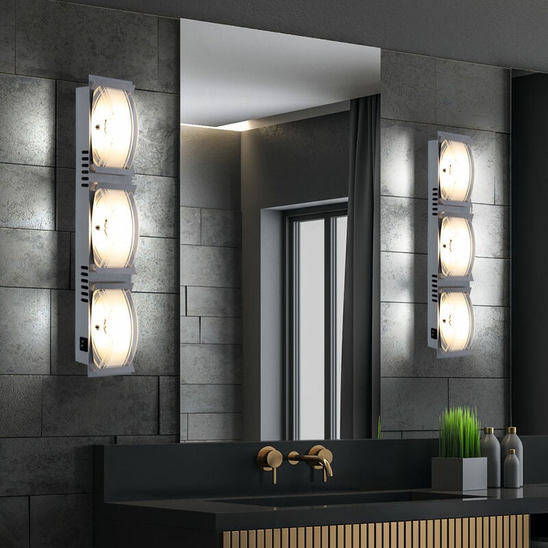 

Juego de 2 apliques LED COB de 15 vatios que iluminan la luz satinada transparente de vidrio