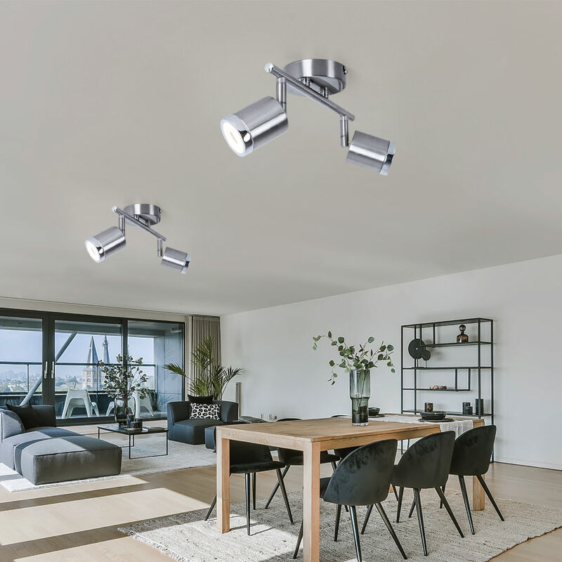 

Action - Juego de 2 barras de pared de techo LED de 8 vatios focos focos luminaria móvil lámpara aluminio WOFI