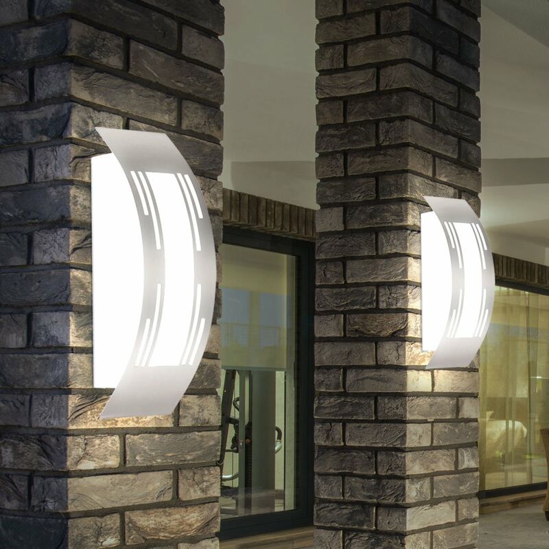 

Juego de 2 luces LED de 7 vatios, apliques, acero inoxidable pulido con perforaciones decorativas