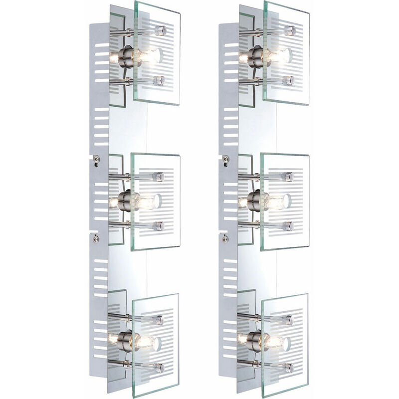

Juego de 2 apliques de vidrio luces longitud 40 cm lámparas proyectores luces G9