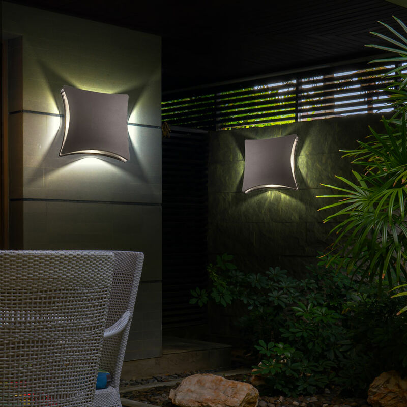 

Juego de 2 apliques LED, iluminación, lámparas de exterior, focos de acento de efecto IP54
