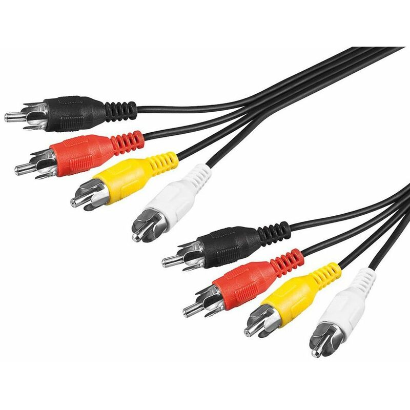 

Conjunto de 2 Audio Video Cable Circular 4 conectores RCA a 4x conector RCA 1,5 metros