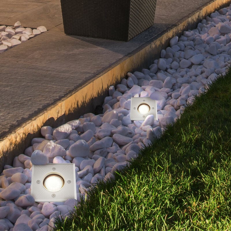 

Juego de 2 focos empotrables en el suelo, pasillos, lámparas de acento, luces exteriores de acero inoxidable, IP67