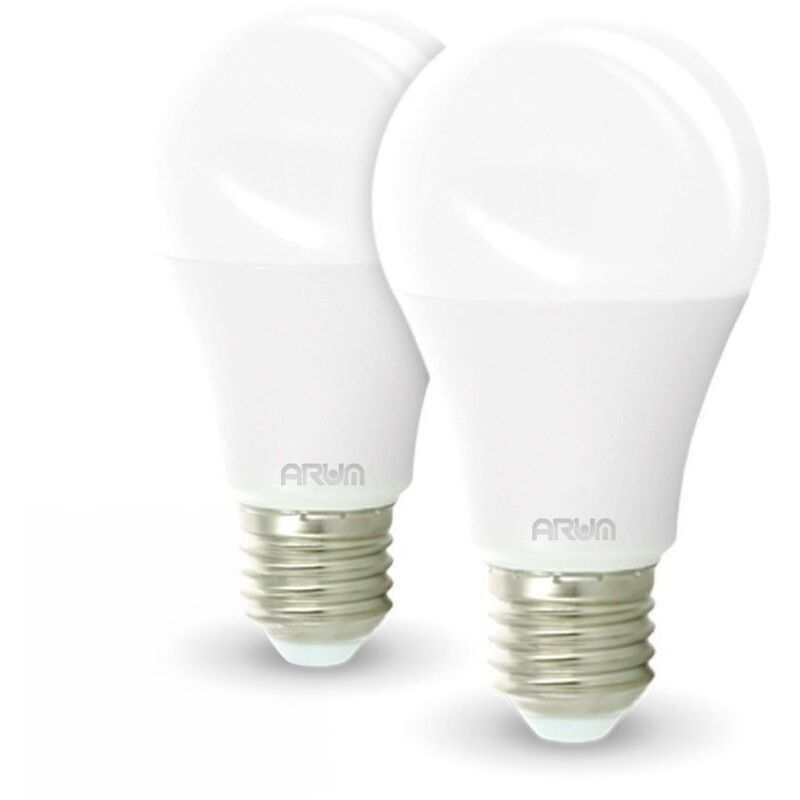

Conjunto de 2 bombillas LED E27 9W Eq 60W | Temperatura de color: Blanco cálido 2700K