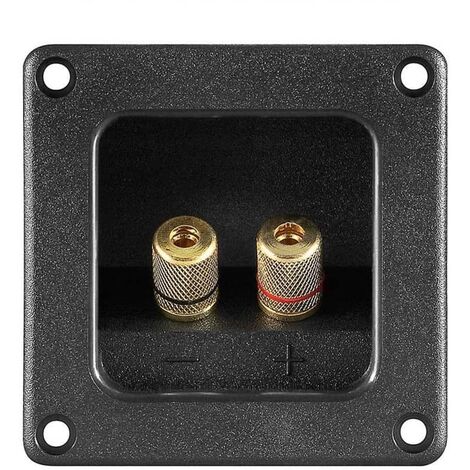 Conjunto de 2 bornes para altavoz cuadrado  Negro