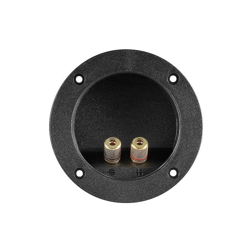 

Conjunto de 2 bornes para altavoz redondo dorado Negro