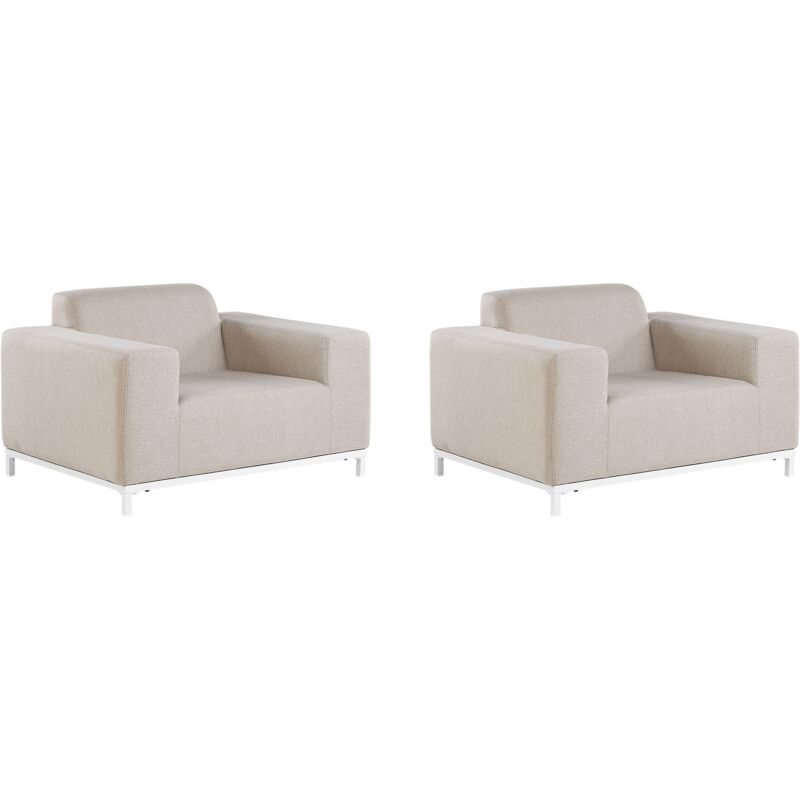 

Conjunto de 2 sillones de jardín beige ROVIGO