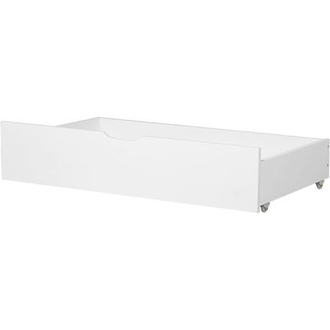 Conjunto de 2 cajones de madera de pino blanca almacenaje ruedas Rumilly