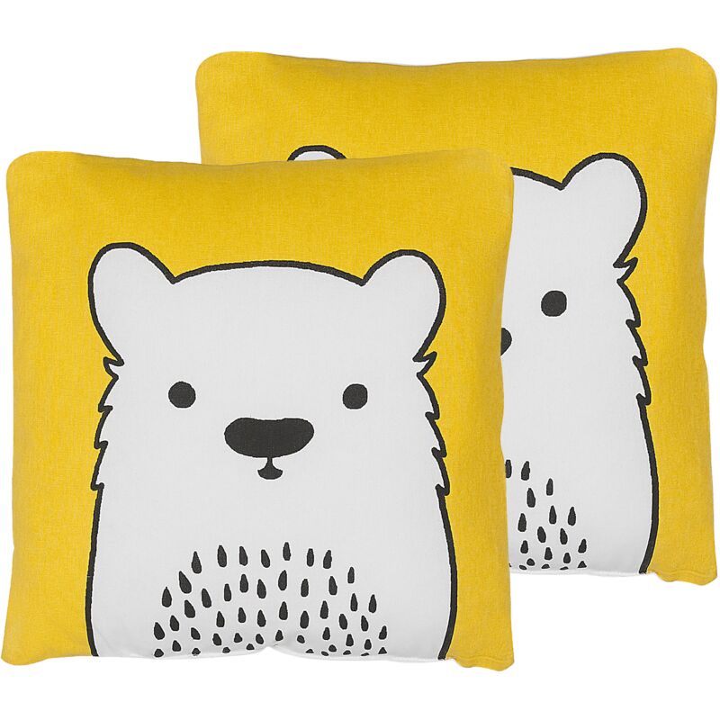 

Beliani - Conjunto de 2 cojines amarillo 45 x 45 cm WARANASI