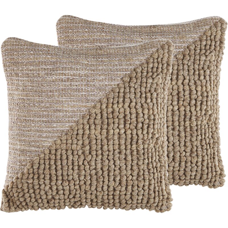 

Beliani - Conjunto de 2 cojines beige 45 x 45 cm ASLANAPA