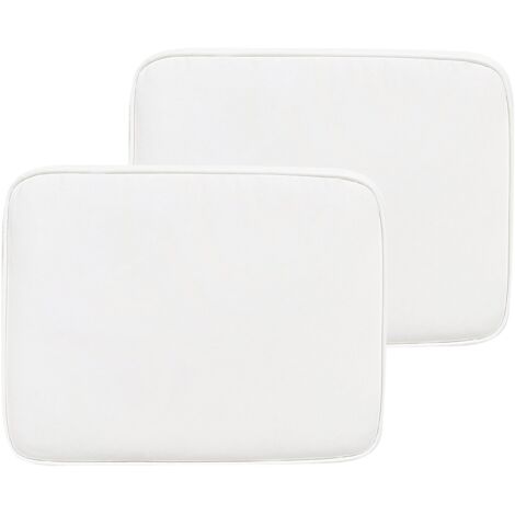 Conjunto de 2 cojines de asiento para exterior con lazos funda extraíble blanco Fiji