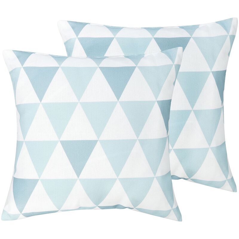 

Conjunto de 2 cojines de jardín 40 x 40 cm azul/blanco