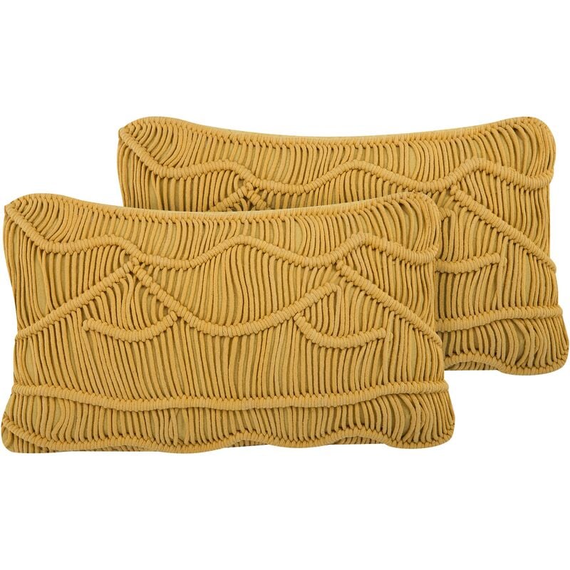 

Conjunto de 2 cojines amarillo 30 x 50 cm KIRIS