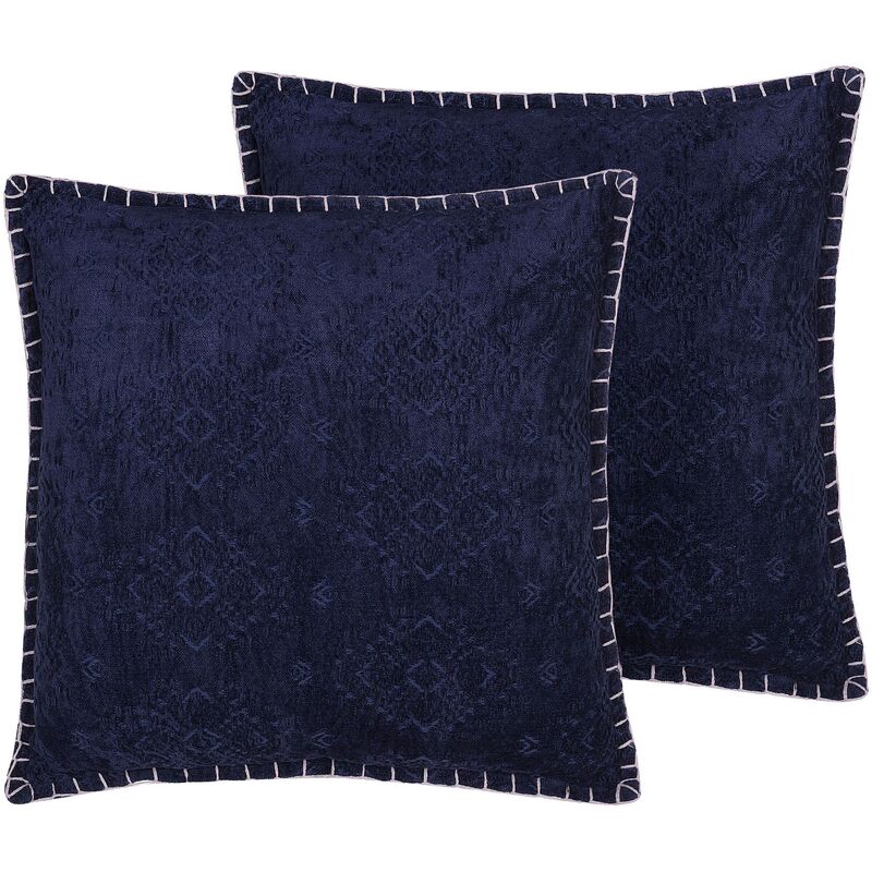 

Conjunto de 2 cojines decorativos azules 45x45 cm MELUR