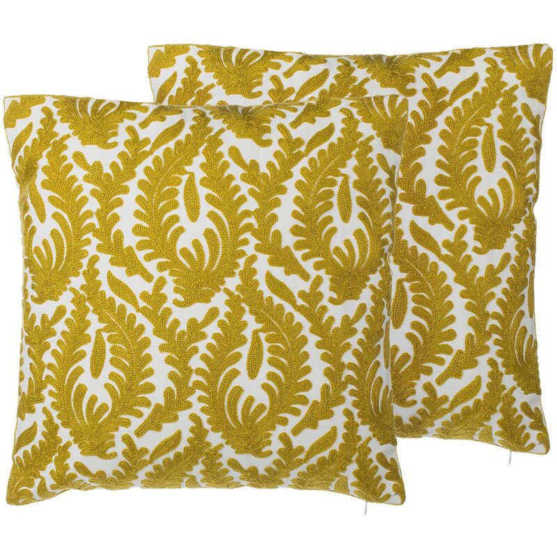 

Conjunto de 2 cojines amarillo 45 x 45 cm PRIMULA