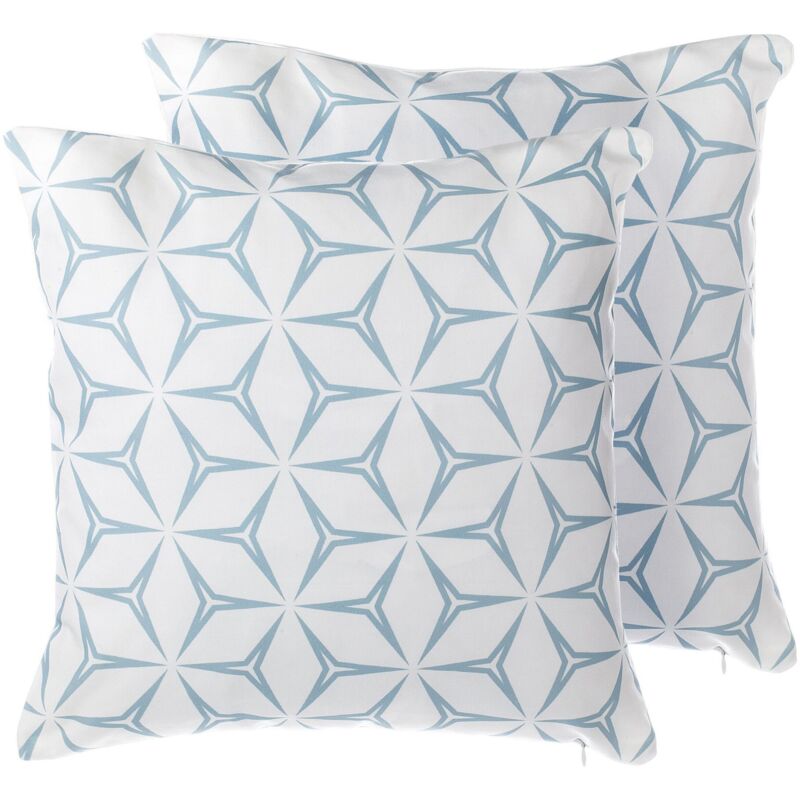 

Conjunto de 2 cojines decorativos con flores azul claro 45x45 cm WEIGELA