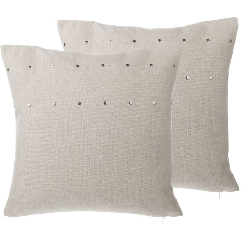 

Conjunto de 2 cojines decorativos de lino beige 45x45 cm GAURA