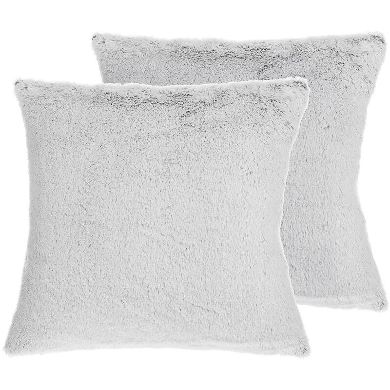 

Beliani - Conjunto de 2 cojines decorativos gris 45x45 cm CLEMATIS