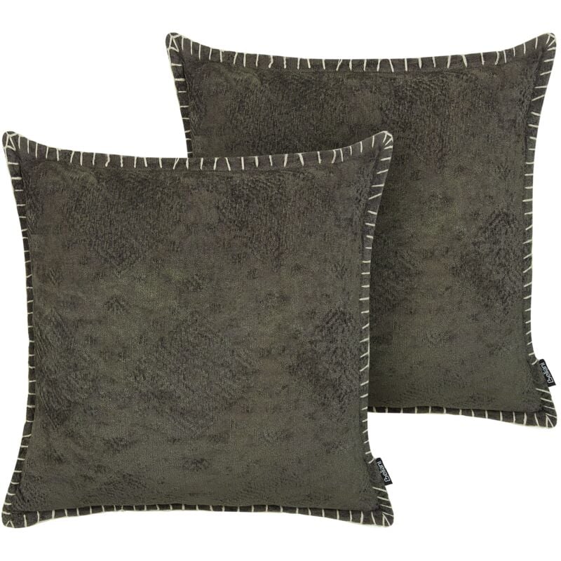 

Conjunto de 2 cojines decorativos grises 45x45 cm MELUR