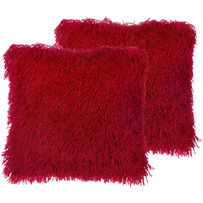 

Conjunto de 2 cojines rojo 45 x 45 cm CIDE