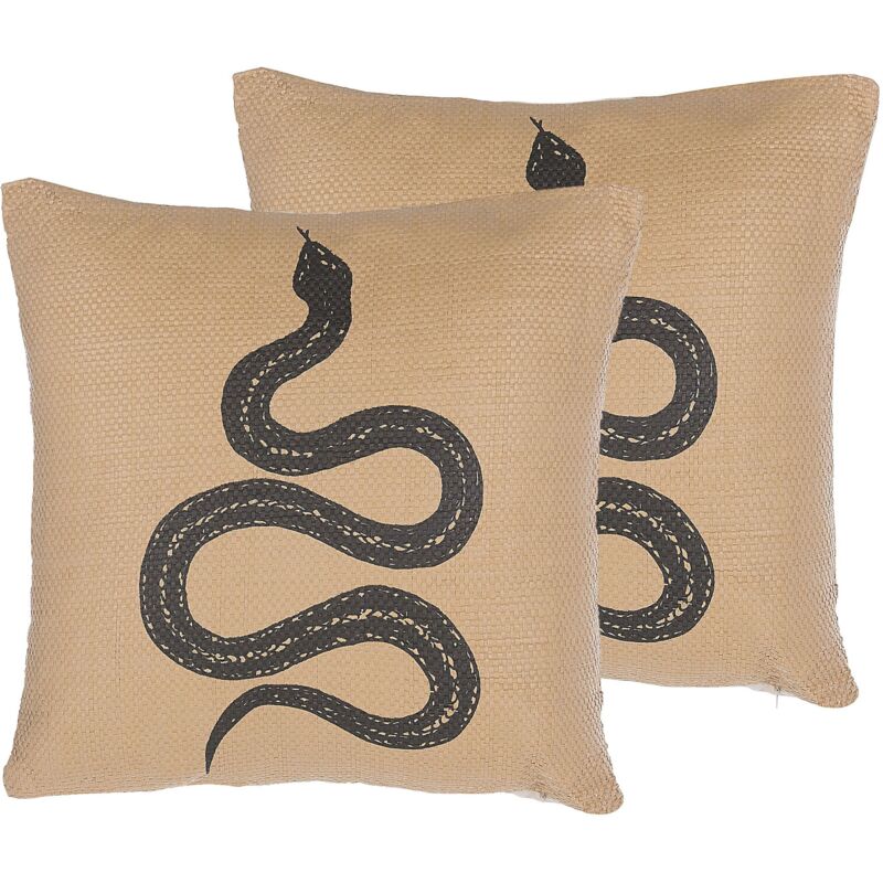 

Beliani - Conjunto de 2 cojines beige 45 x 45 cm MANORA