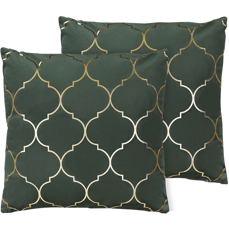 

Beliani - Conjunto de 2 cojines verde 45 x 45 cm ALYSSUM