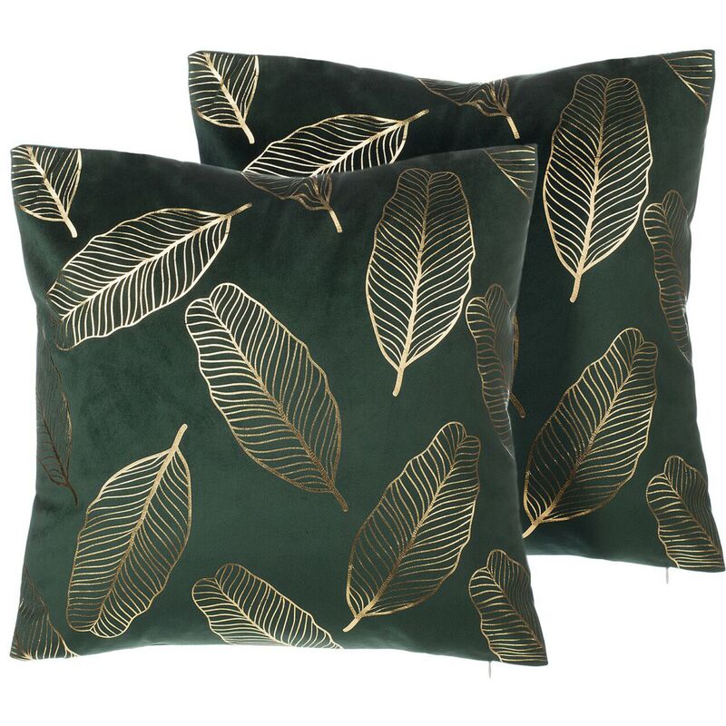 

Conjunto de 2 cojines verde 45 x 45 cm FREESIA