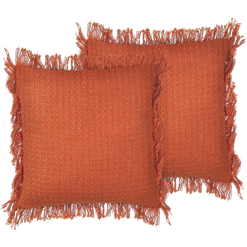 

Conjunto de 2 cojines naranja 45 x 45 cm ORTA