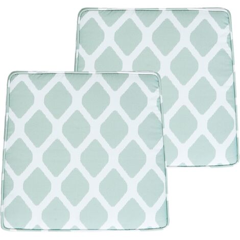 Conjunto de 2 cojines para silla de jardín verde blanco 37 x 34 cm geométrico Terni