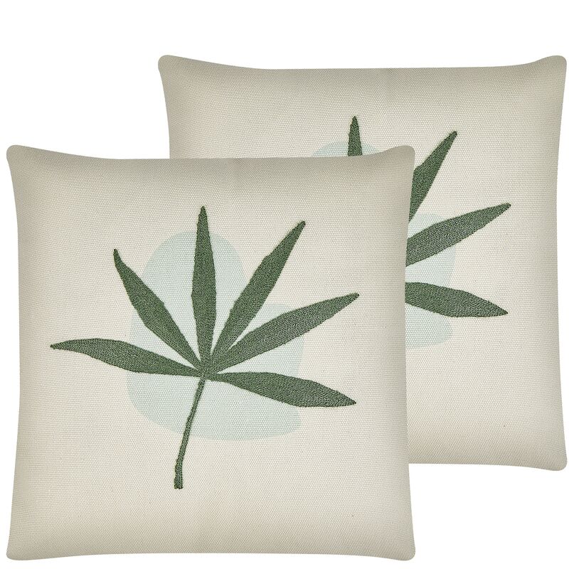 

Beliani - Conjunto de 2 cojines verde 45 x 45 cm DAVALLIA