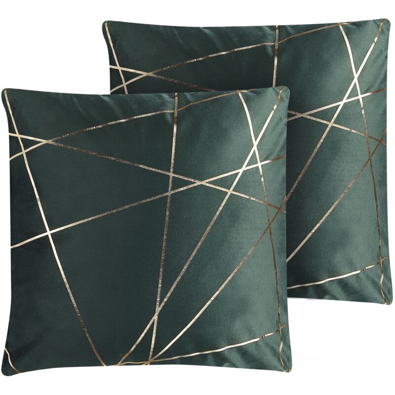 

Conjunto de 2 cojines verde oscuro 45 x 45 cm PINUS