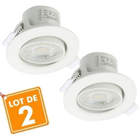 Conjunto de 2 focos de empotrar Valence LED 8W Orientable Equ. 75W  Temperatura de color: 4000K blanco neutro
