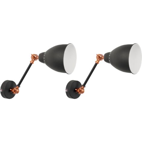Conjunto de 2 lámparas de pared con brazo oscilante de metal gris grafito diseño moderno Mississippi M