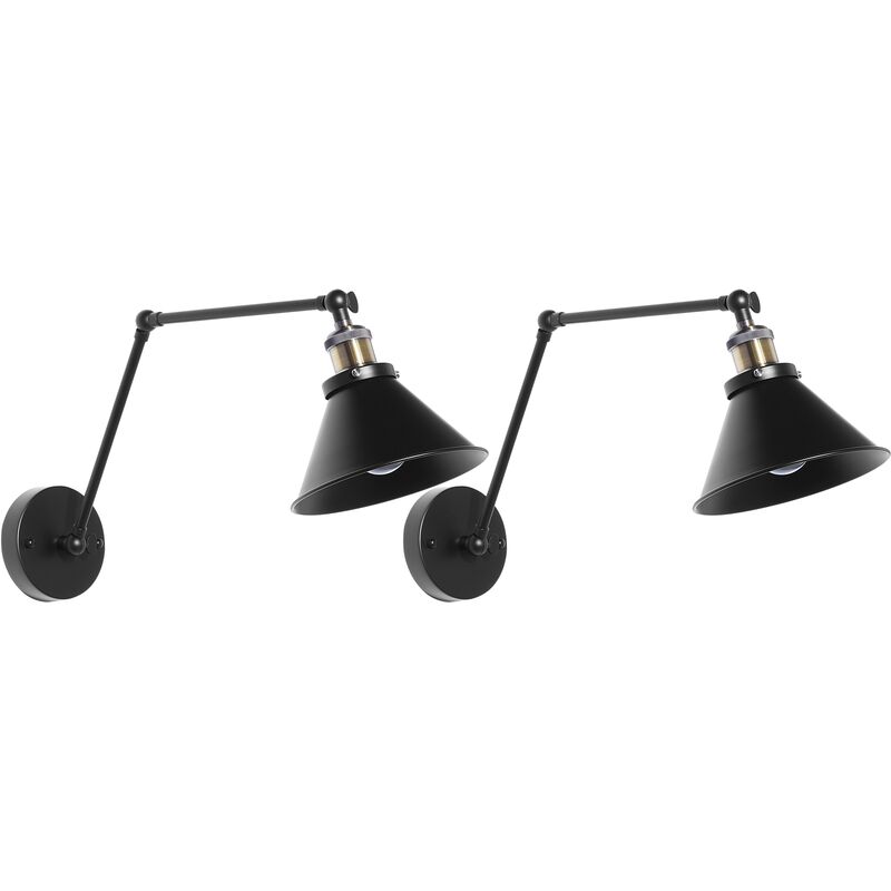 

Conjunto de 2 lámparas de pared negras NARVA