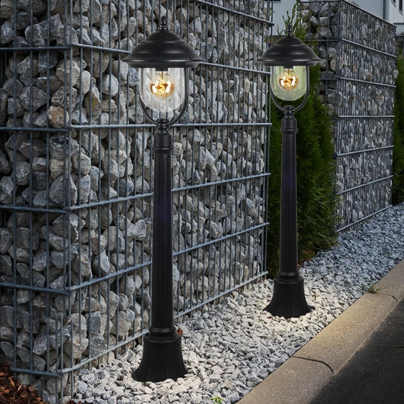 

Conjunto de 2 lámparas de pie ALU de diseño, iluminación de área exterior, camino de jardín, lámpara de pie, linterna
