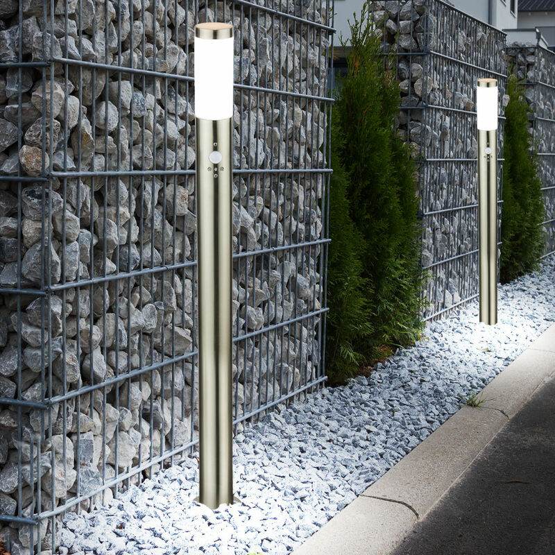 

Juego de 2 lámpara de pie de acero inoxidable para exteriores con luz de iluminación IP44 con LED
