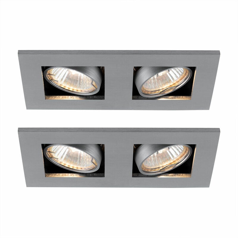

Juego de 2 plafones focos empotrables ALU, iluminación salón, luces cocina, focos orientables
